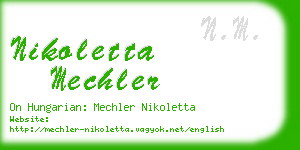 nikoletta mechler business card